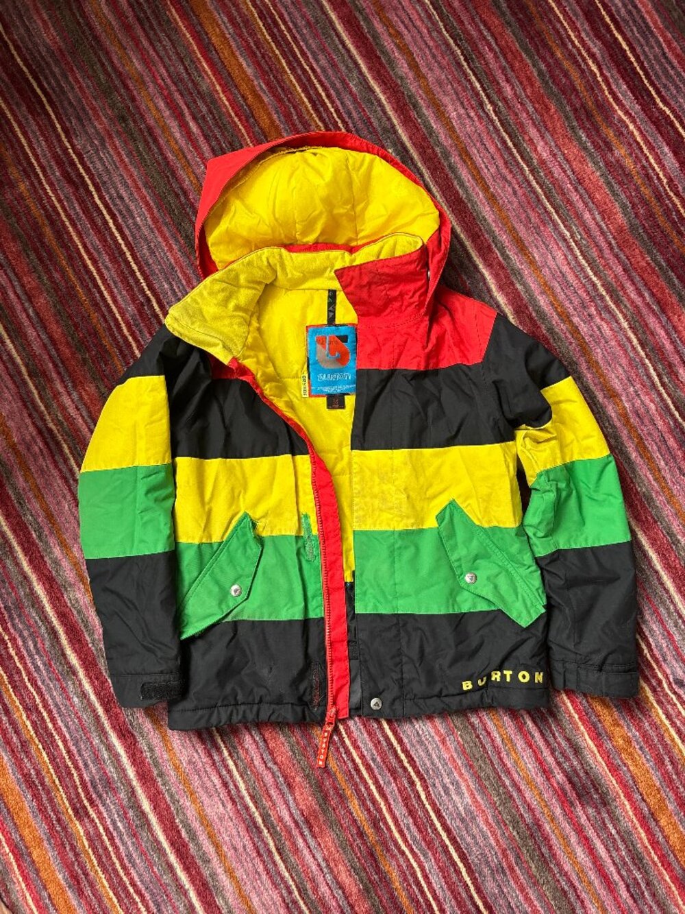 Burton Restricted Tag Team Snowboard Jacket RASTA DRYRIDE - Youth S size 7/8